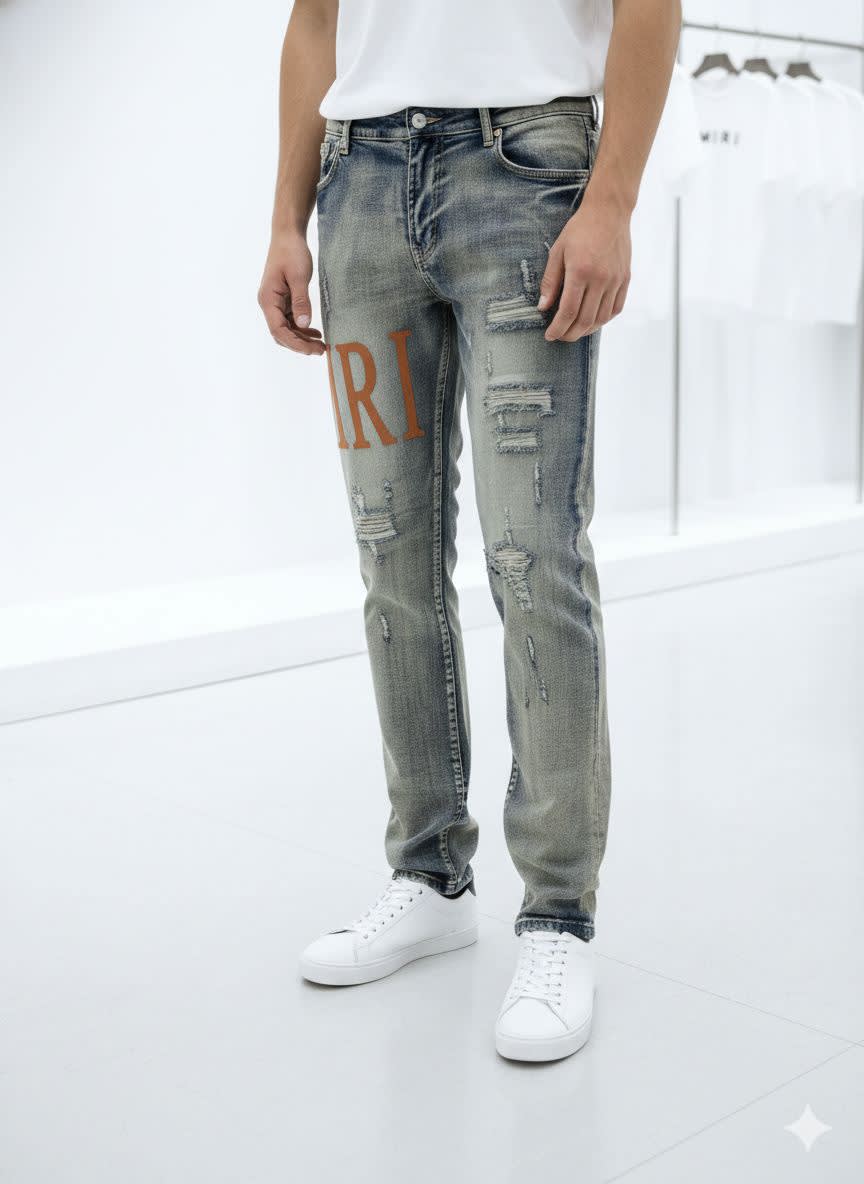 Amiri Premium Light Blue Quality Denim Jeans --1