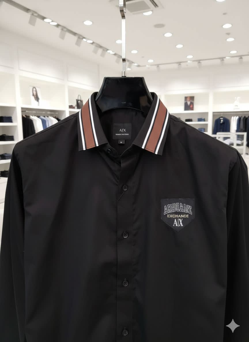 Armani Exchange Black Premium Qualiy Cotton Shirt-2