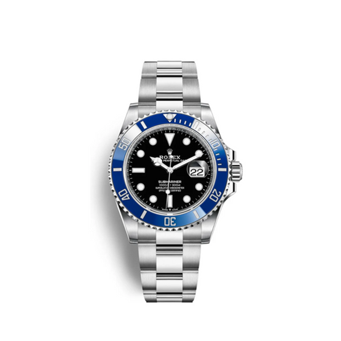 Rolex Submariner 18ct White Gold Black Dial Blue Bezel “Cookie Monster” Watch 126619LB-0