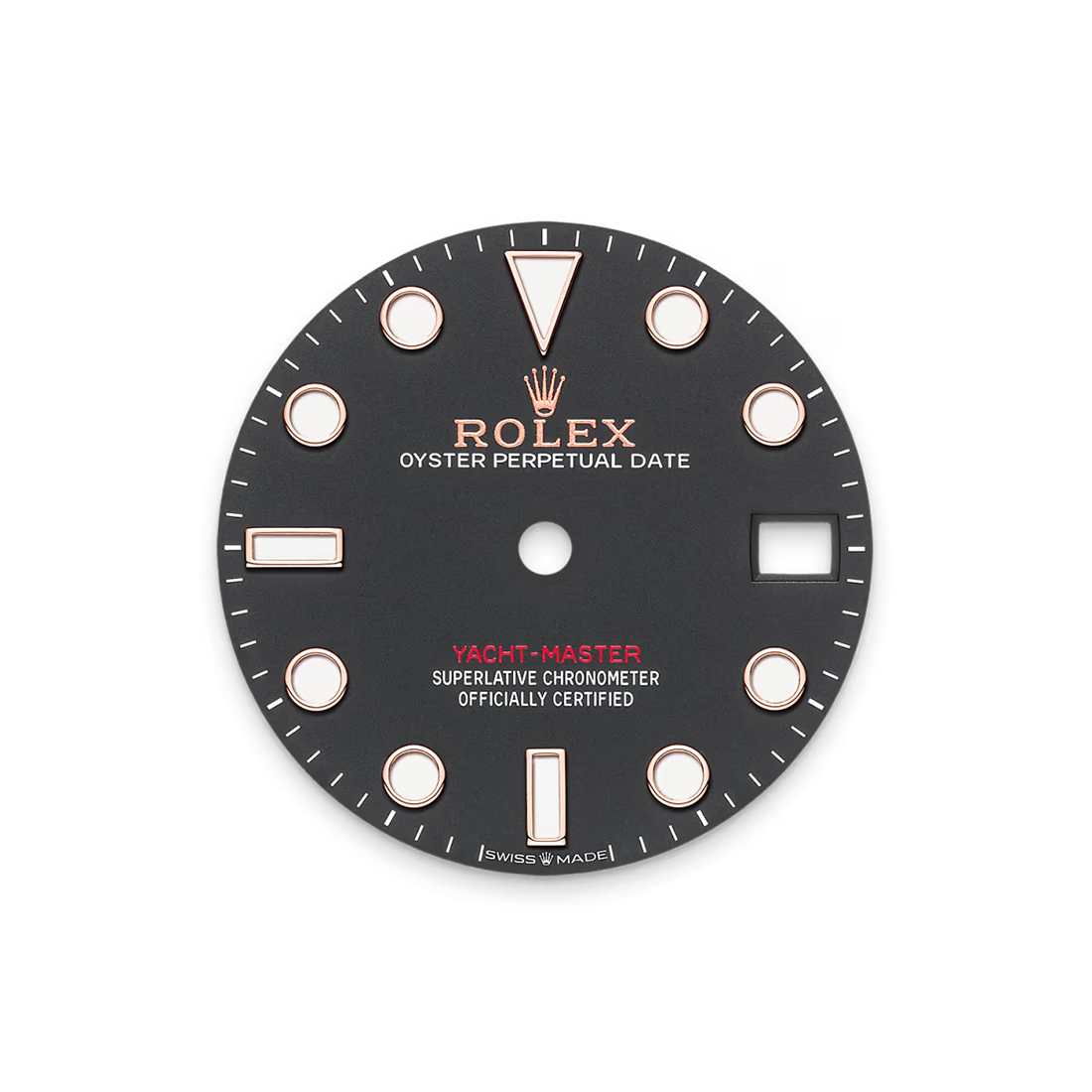 Rolex Yacht-Master Everose Gold with Oysterflex Bracelet Black Dial Watch 126655-3