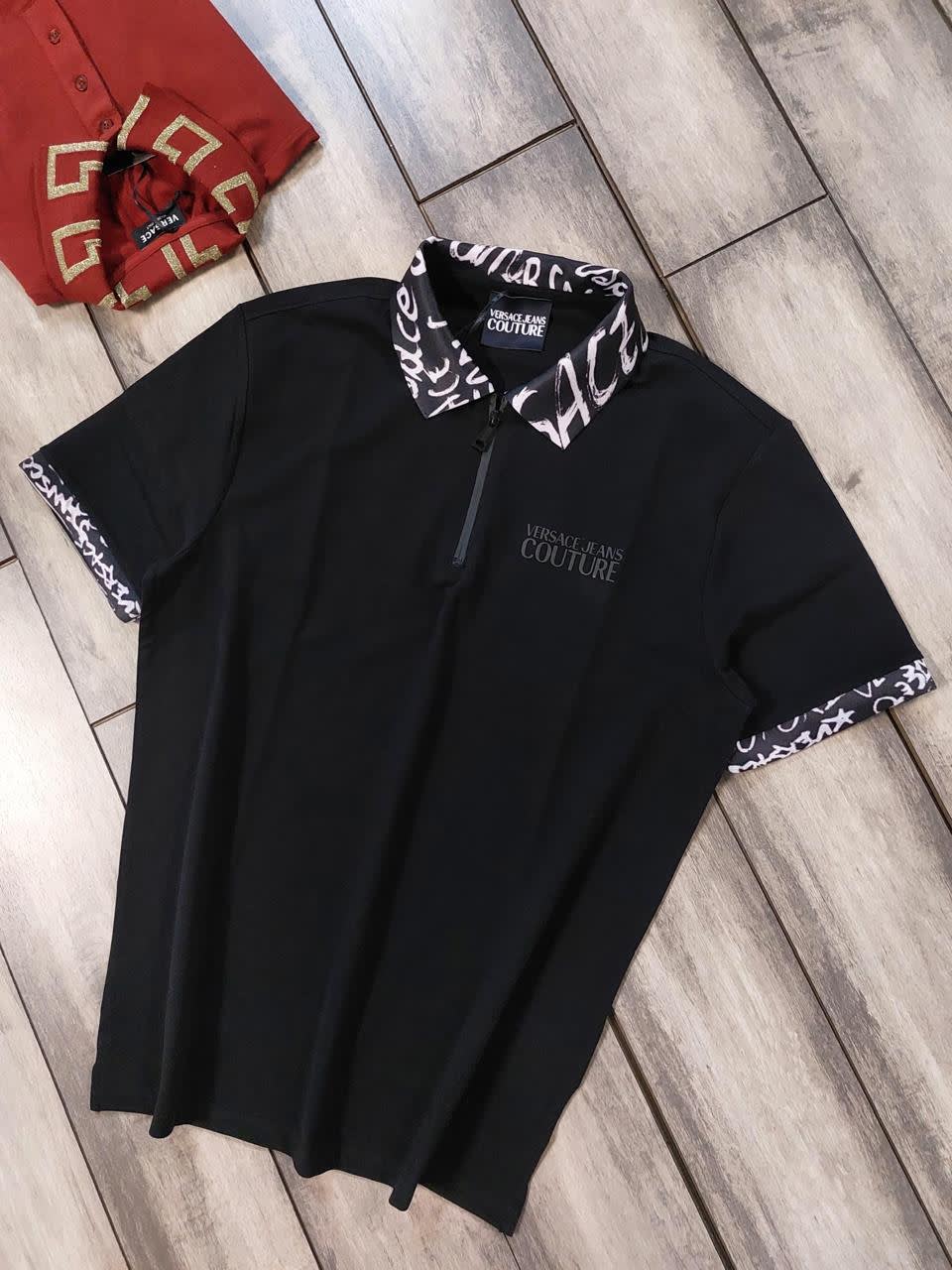 Versace Black Premium Quality Polo T-shirt-1