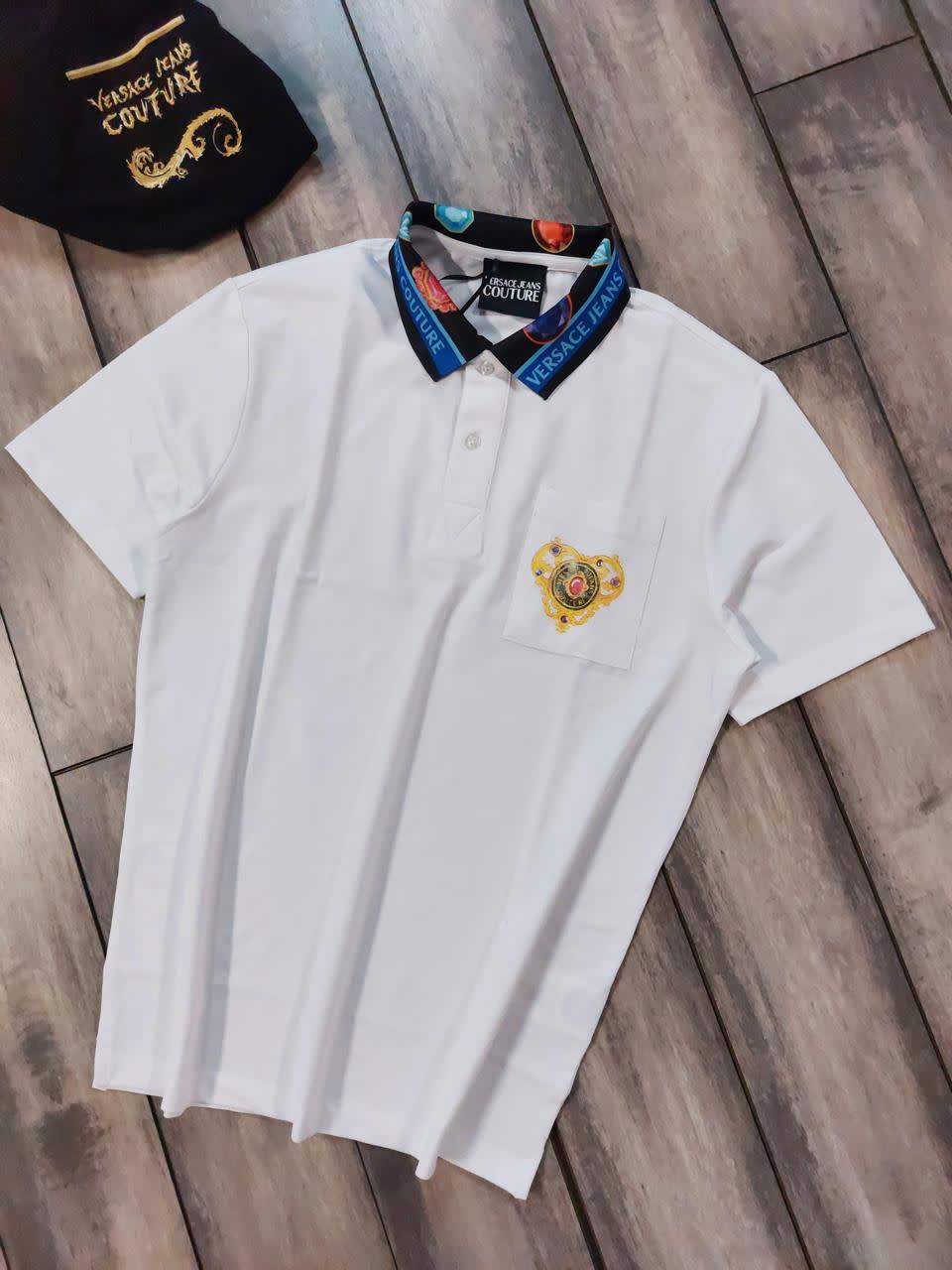 Versace White Premium Quality Polo T-shirt-1