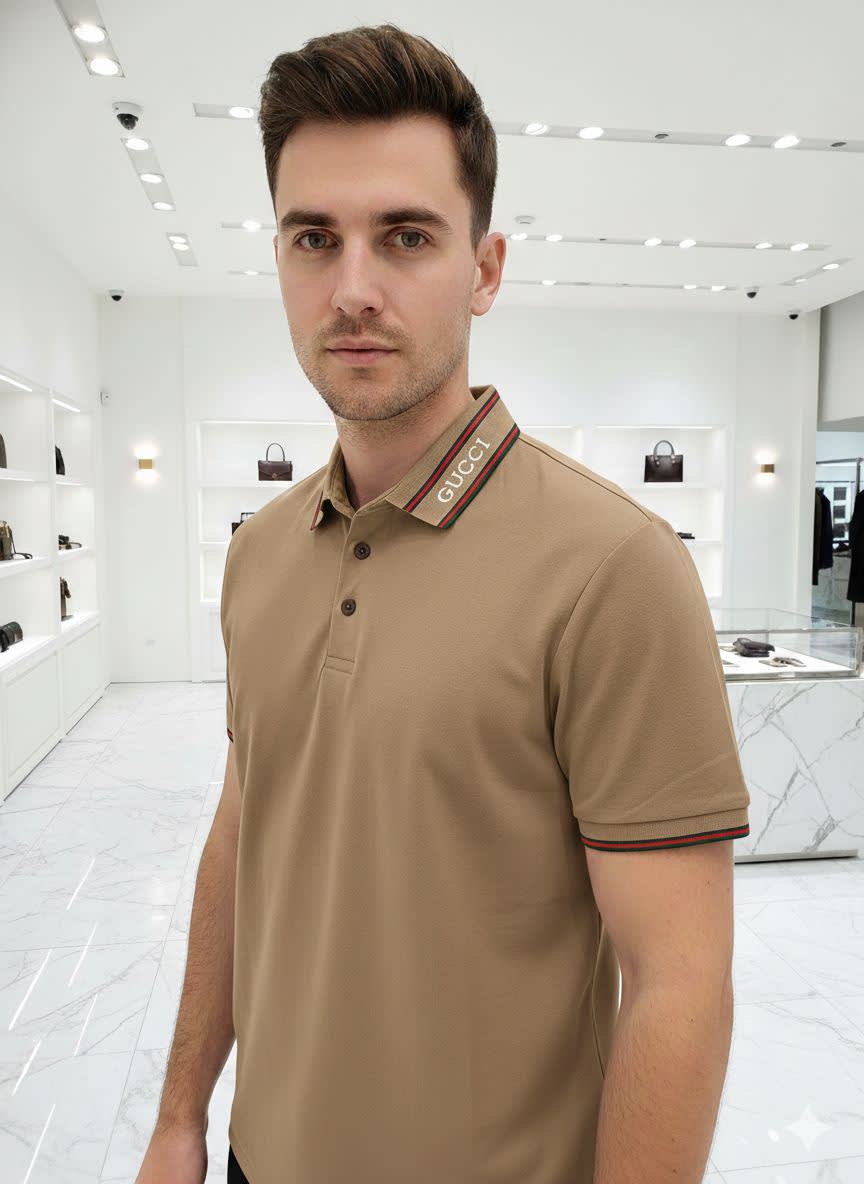 Gucci Beige Premium Quality Polo T-shirt-0