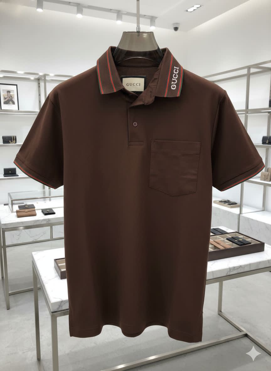 Gucci Dark Brown Premium Quality Polo T-shirt-2