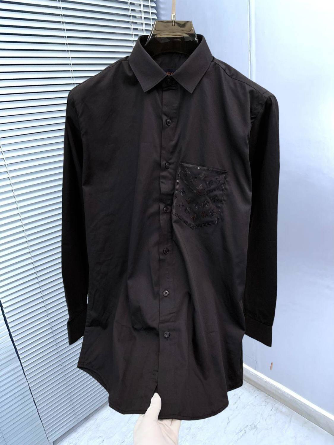 Louis Vuitton Monogram Black Premium Cotton Shirt-0