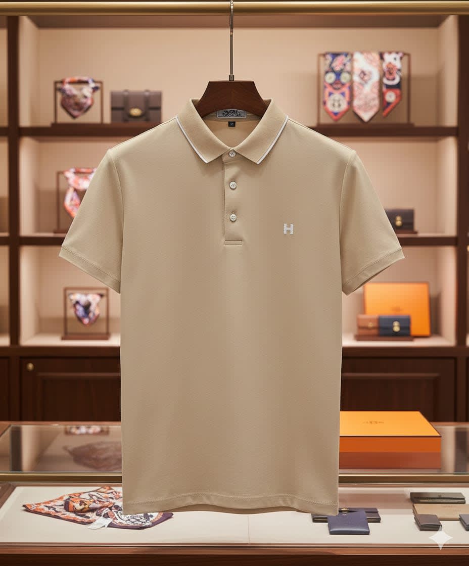 Hermes Beige Premium Quality T-shirt-0