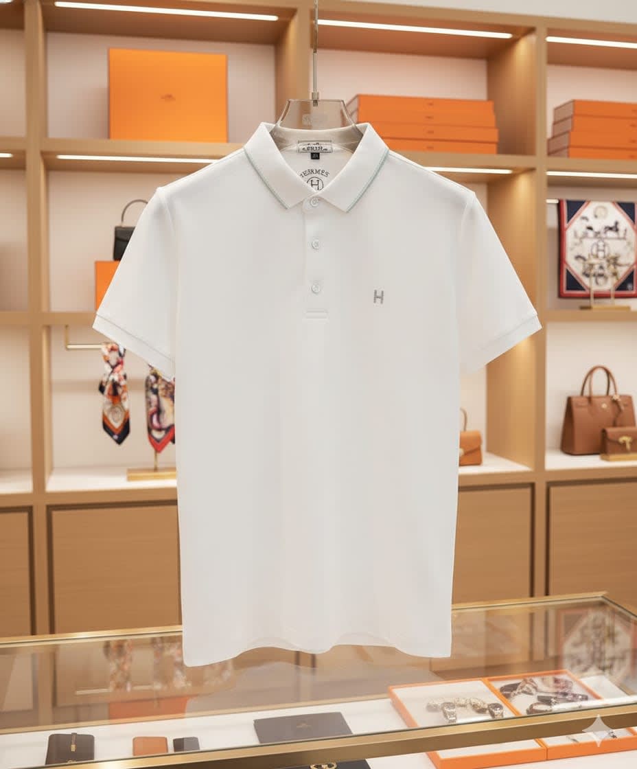 Hermes White Premium Quality T-shirt-1