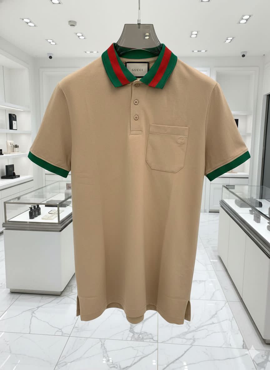 Gucci Cream Premium Quality Polo T-shirt-2