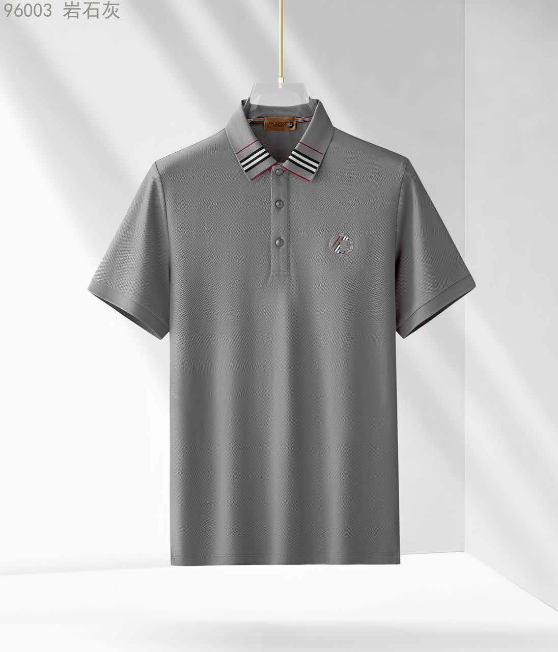 Burberry Embroidered logo Grey Premium Polo T-shirt-0