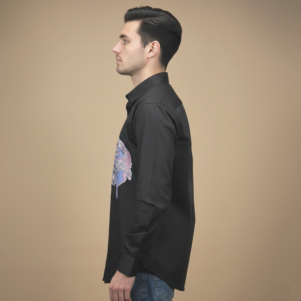 Dior Printed Black Premium Cotton Shirt-2