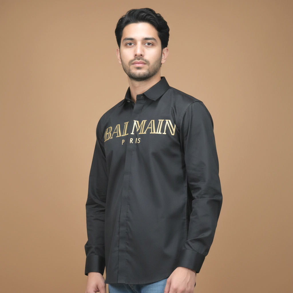 Balmain Printed Black Premium Luxury Shirt-0
