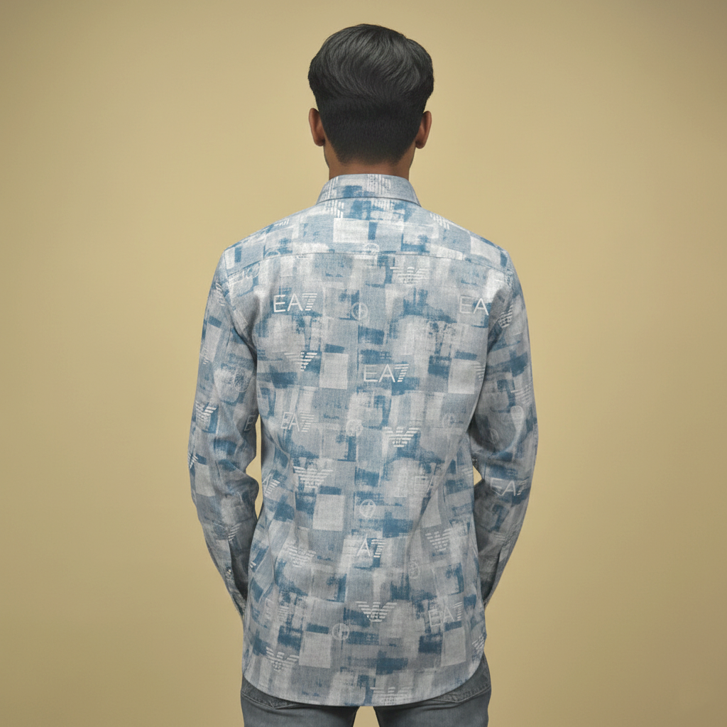 Emporio Armani Sky Blue Premium Cotton Shirt-3