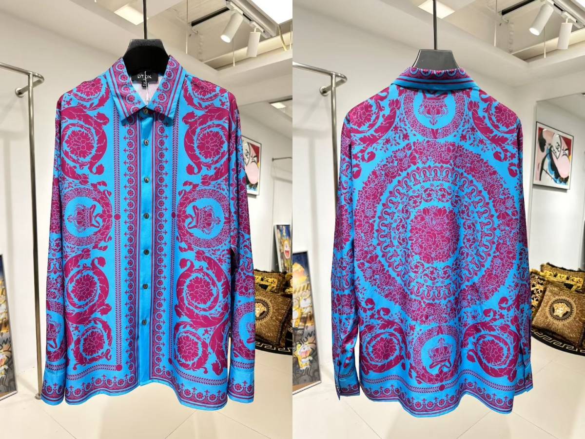 Versace Blue Premium Quality Cotton Shirt-0