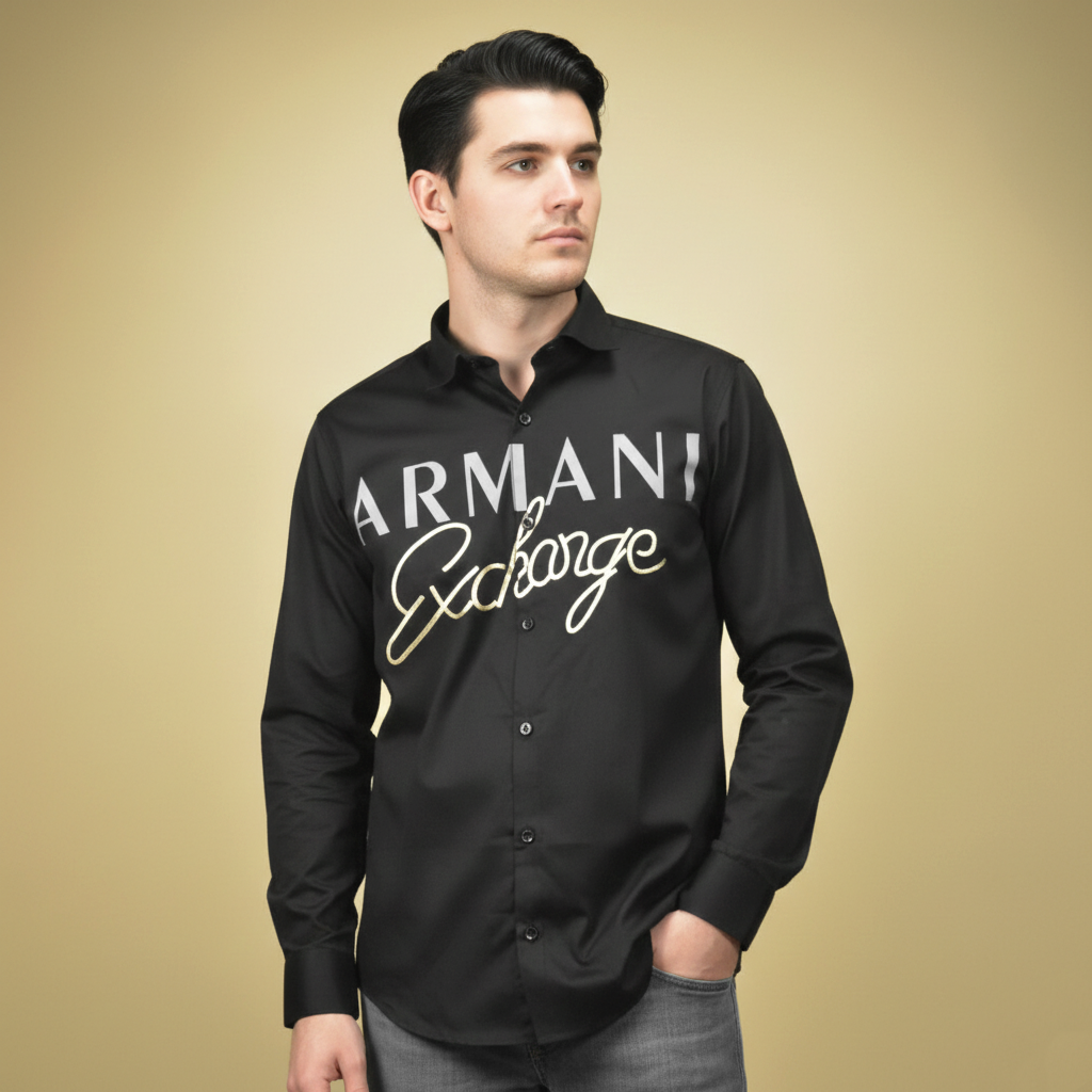 Armani Exchange Black Premium Quality Shirt-1