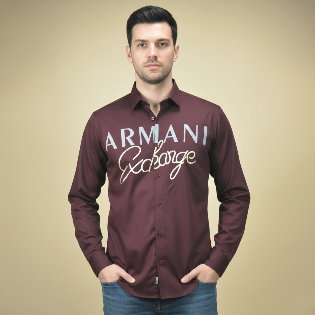 Armani Exchange Wine Premium Quality Shirt-1