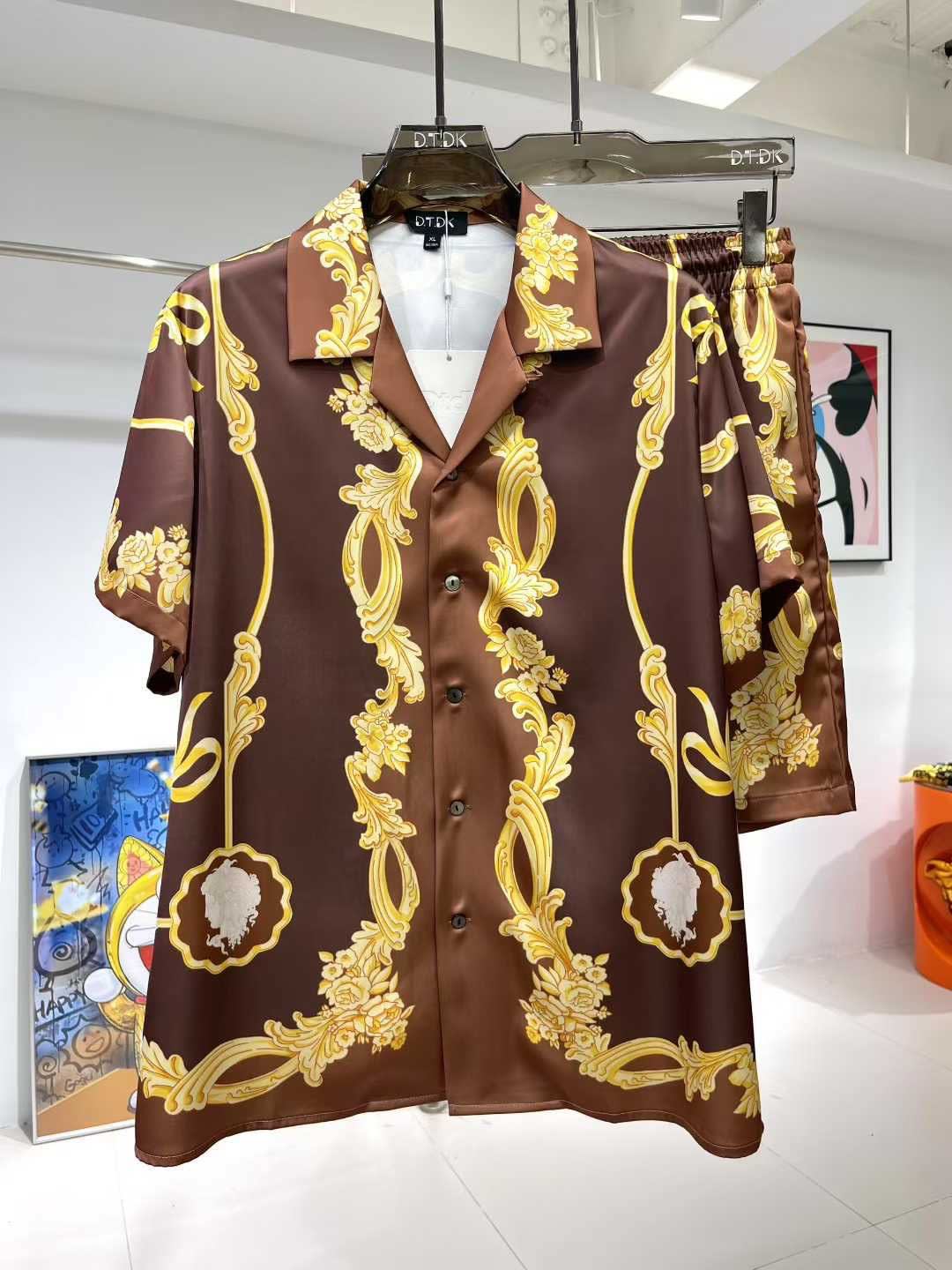 Versace Brown Premium Quality T-shirt & Shorts Combo-0