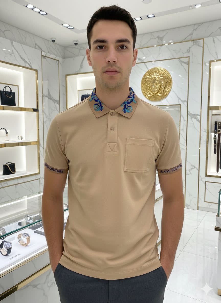Versace Brown Premium Quality Polo T-shirt-0