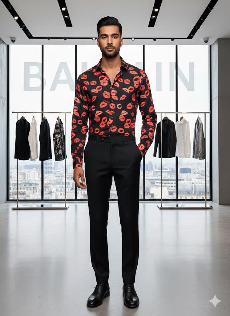 Balmain Embroidered Black Premium Cotton Shirt-0