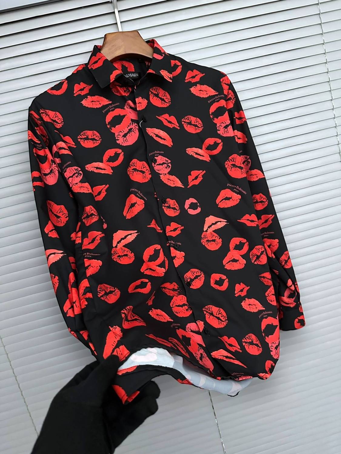 Balmain Embroidered Black Premium Cotton Shirt-2