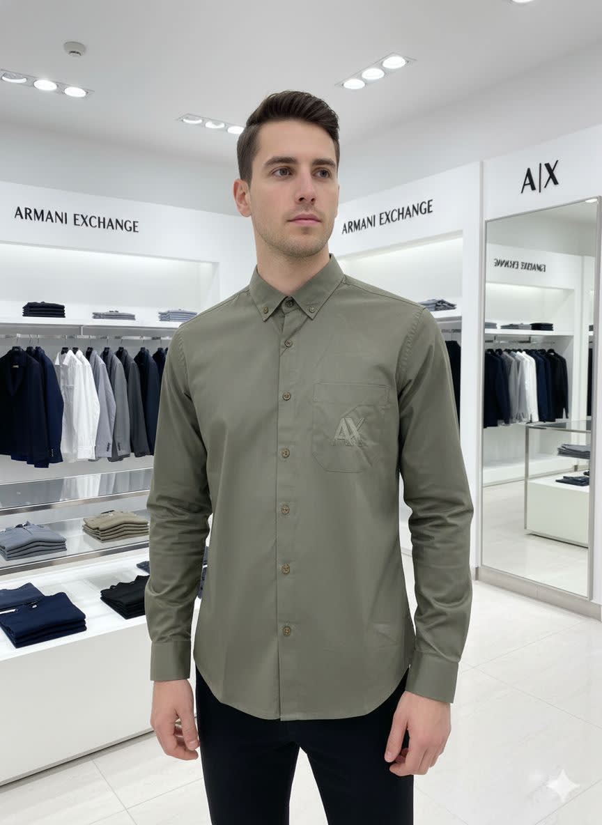 Armani Exchange Green Premium Qualiy Cotton Shirt-0
