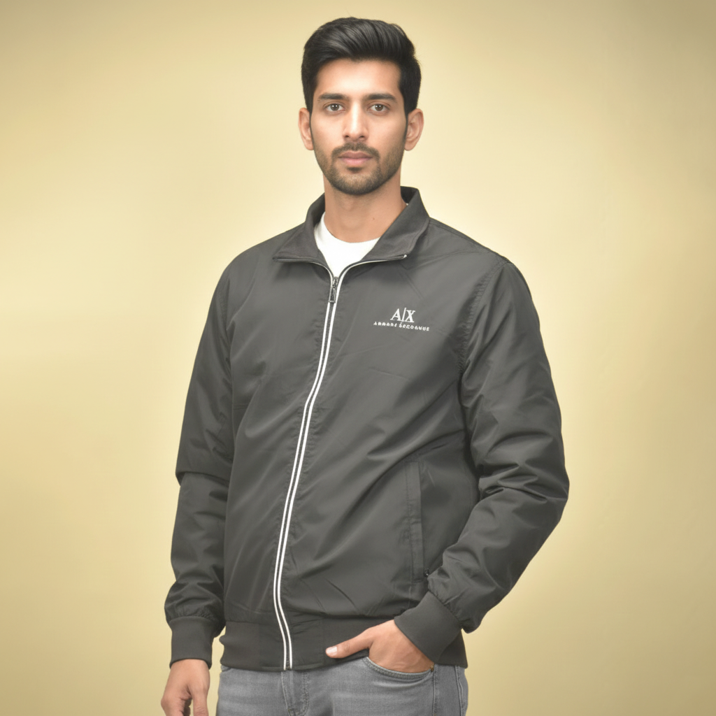 Armani Exchange Black Premium Quality Zipper-0