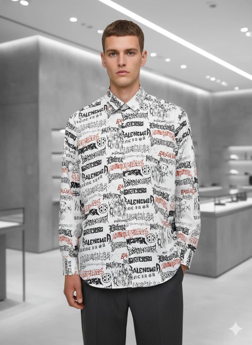 Balenciaga White Premium Quality Designer Shirt-0