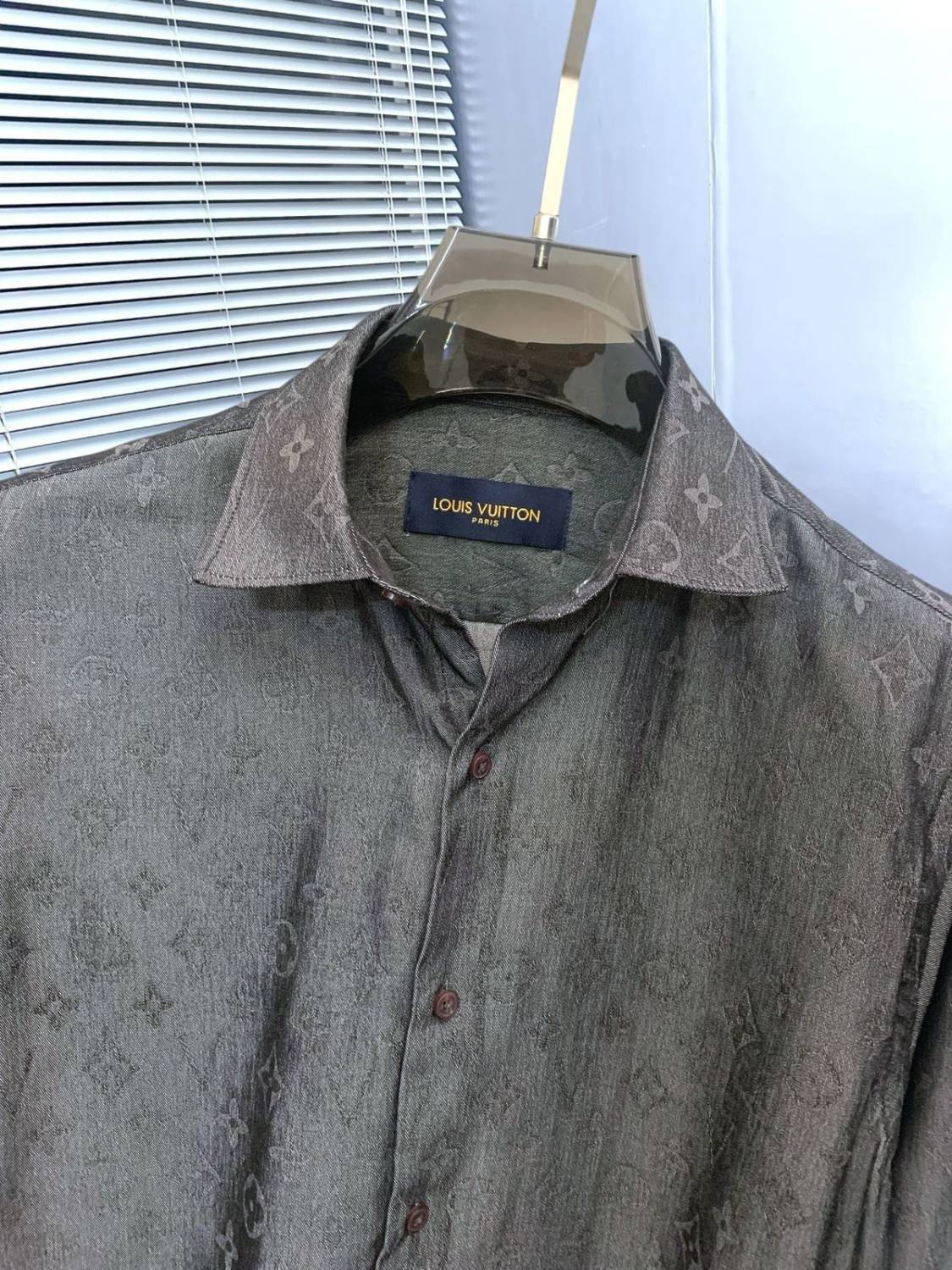 Louis Vuitton Monogram Grey Premium Cotton Shirt-3