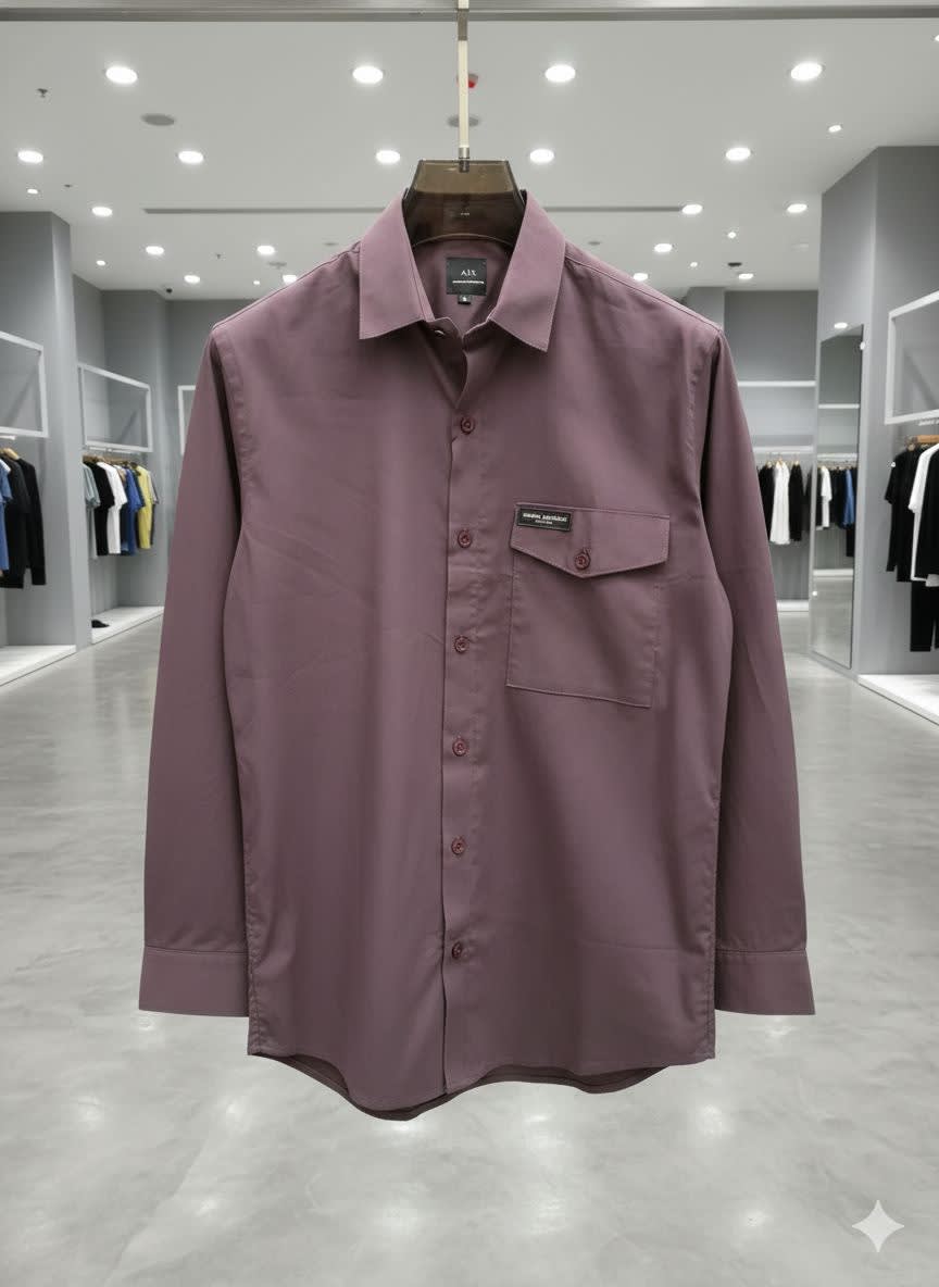 Armani Exchange Purple Pemium Quality Cotton Shirt-1