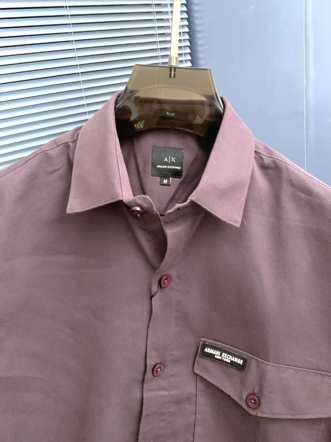 Armani Exchange Purple Pemium Quality Cotton Shirt-3