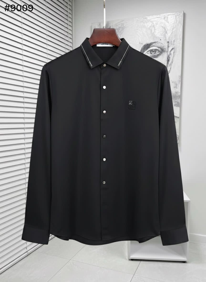 Loewe Embroidered Black Premium Cotton Shirt-0