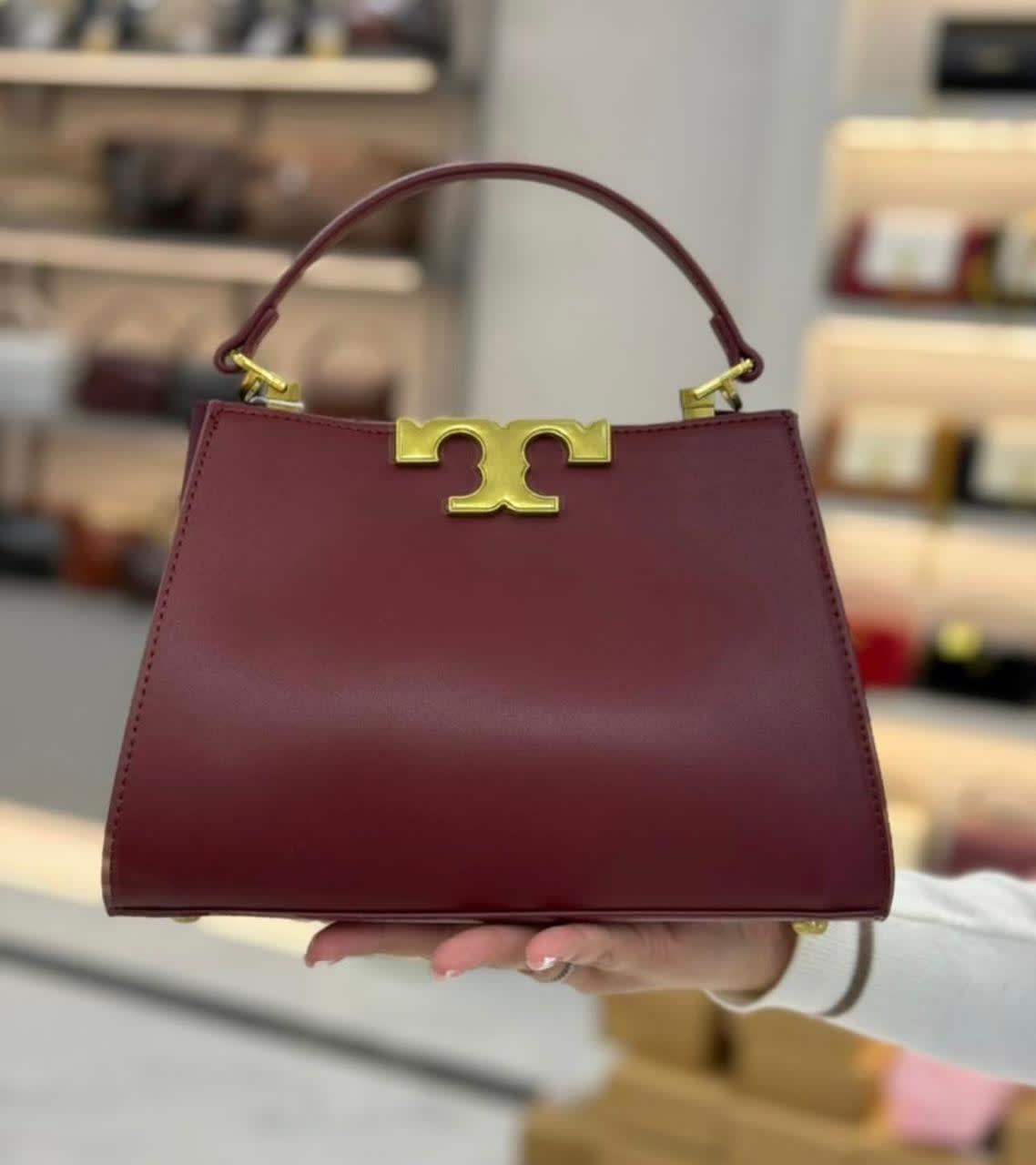 Tory Burch Small Eleanor Wine Canvas Bag-0