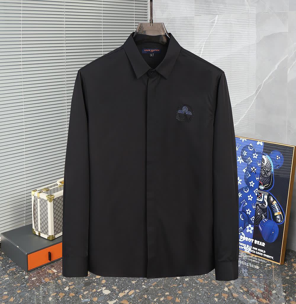 Louis Vuitton Monogram Black Premium Cotton Shirt-0