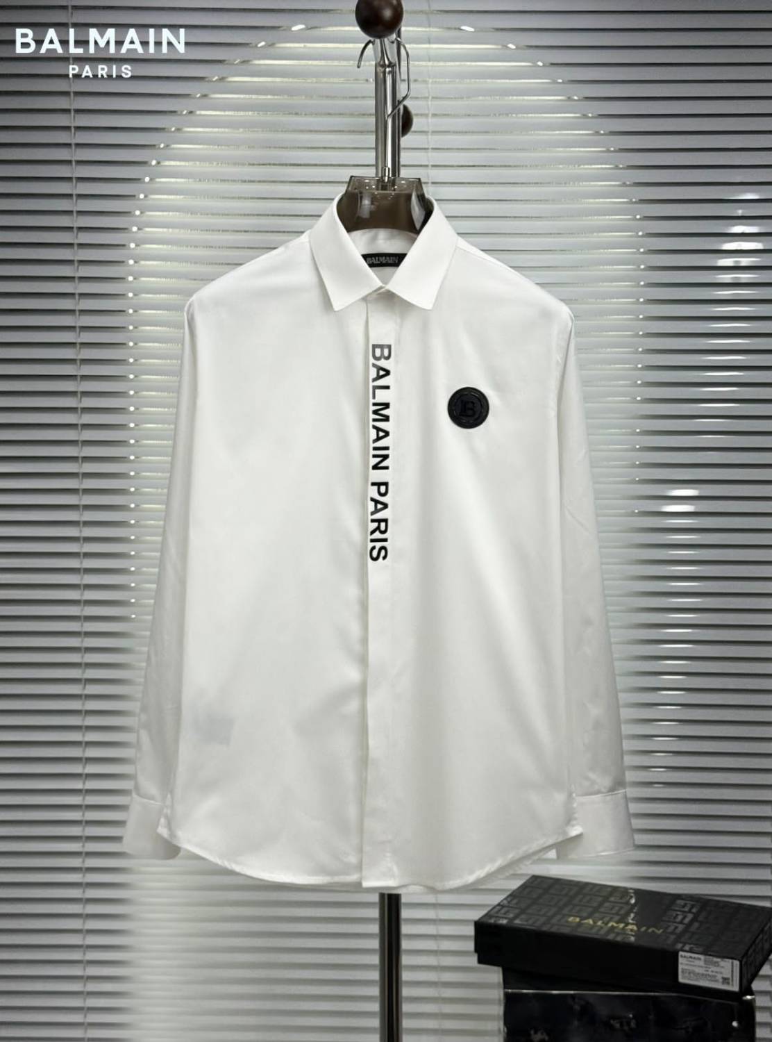 Balmain Embroidered White Premium Cotton Shirt-1