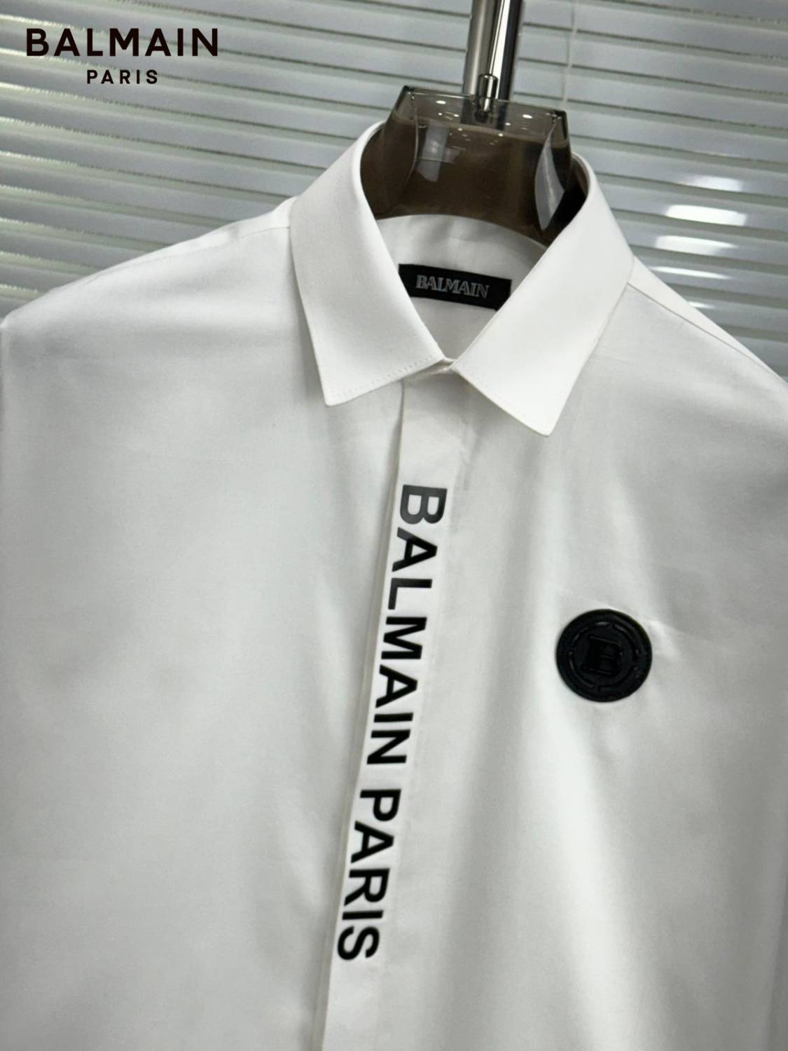 Balmain Embroidered White Premium Cotton Shirt-2