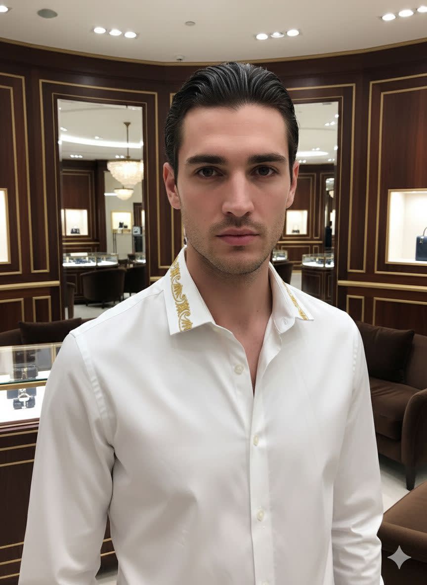 Versace White Premium Quality Cotton Shirt-1