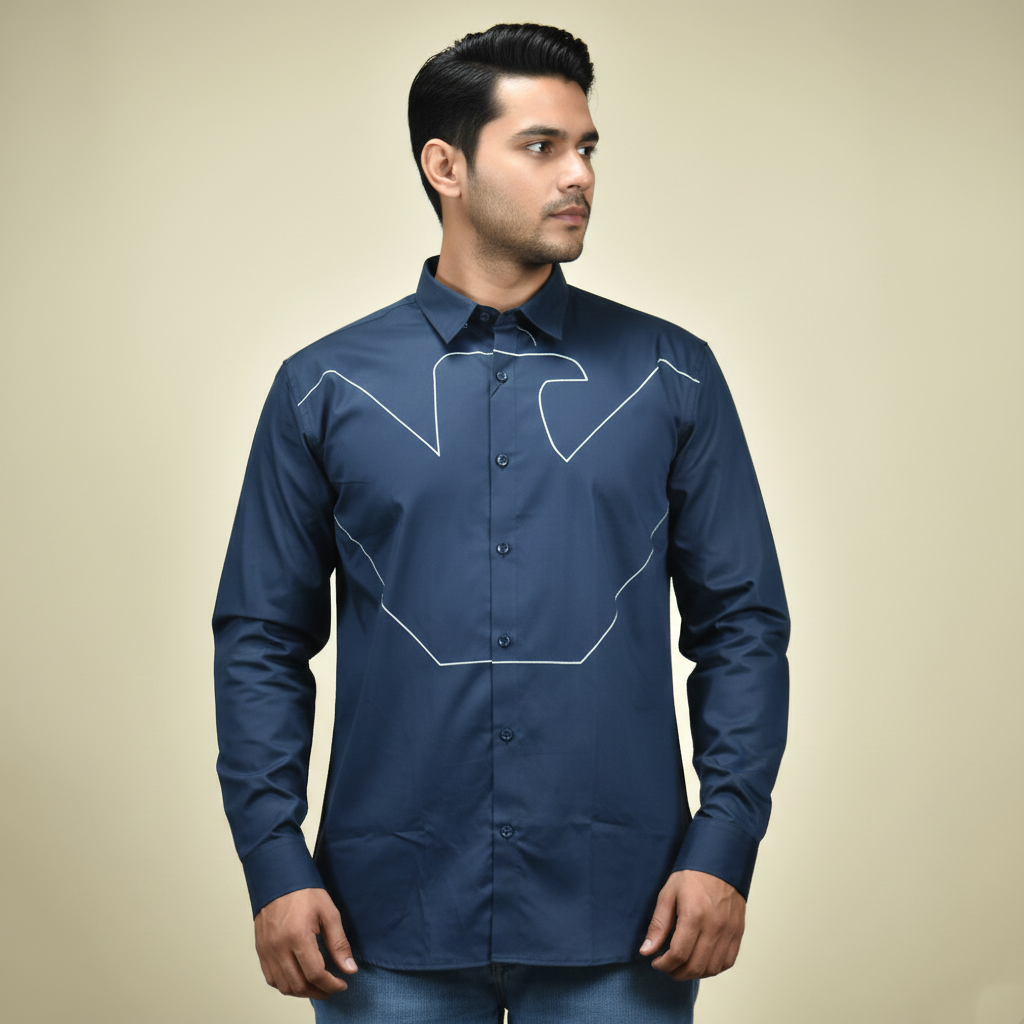 Emporio Armani Navy Blue Premium Quality Shirt-1