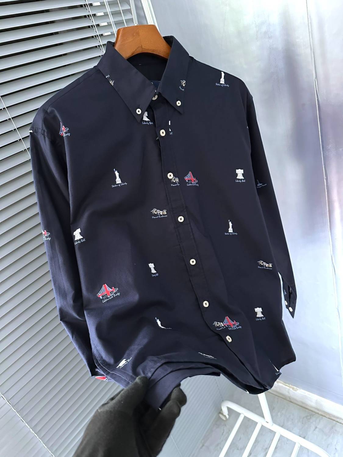 Ralph Lauren Embroidered Blue Premium Cotton Shirt-0
