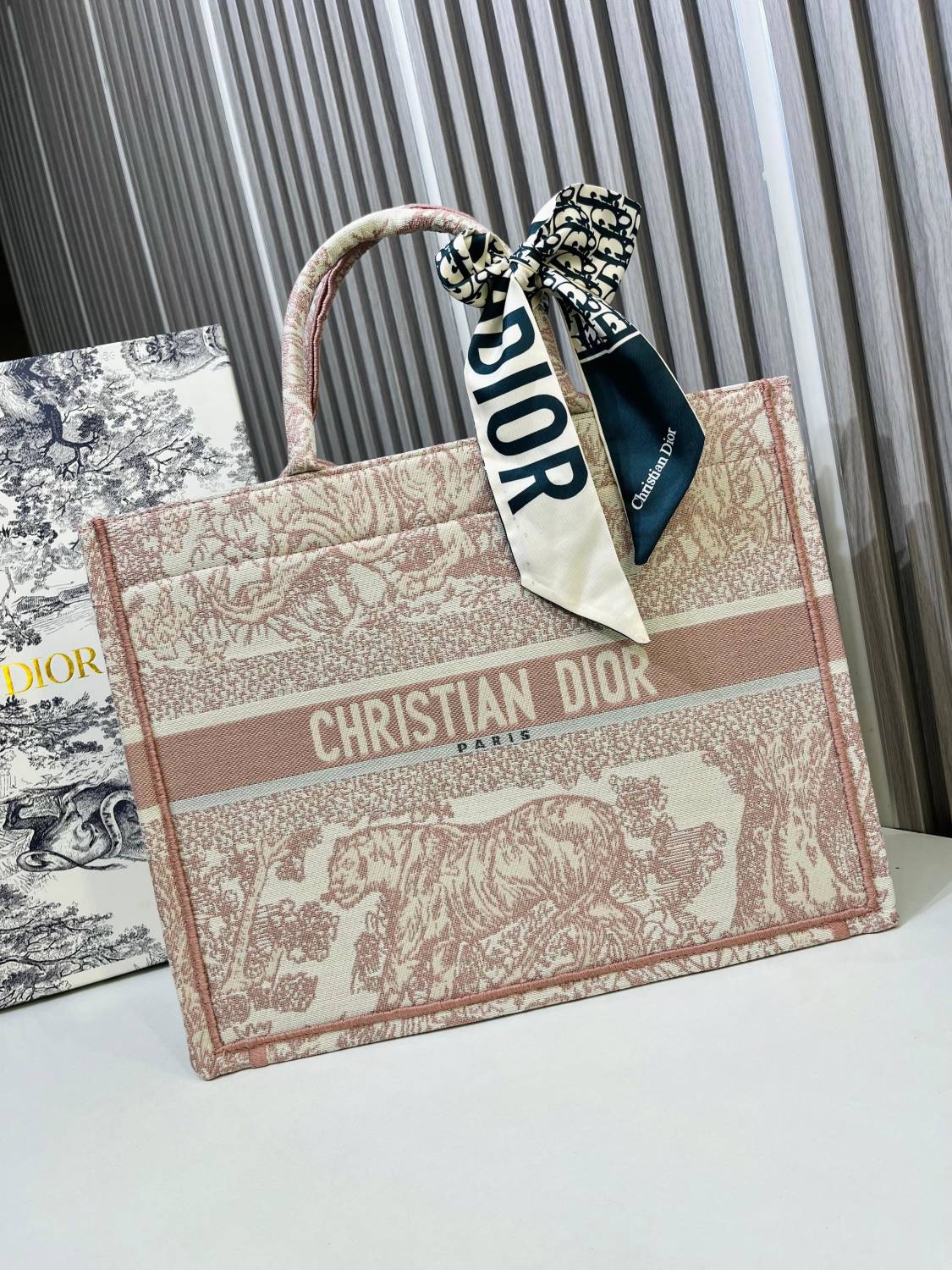 Lady Dior Embroidered Pink Tote Bag-0