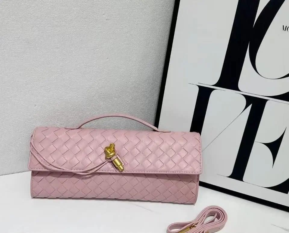 Bottega Veneta Andiamo Pink Clutch Bag-0