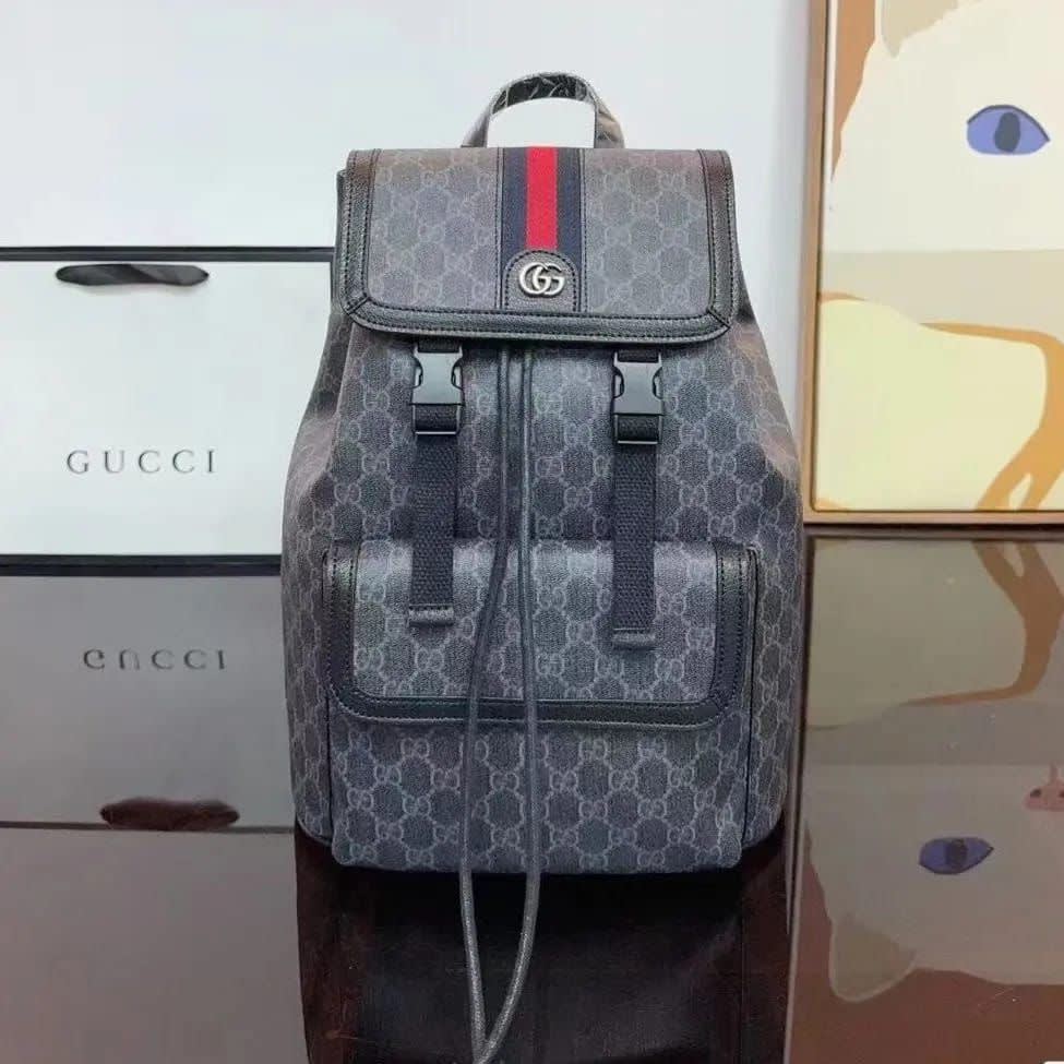 Gucci Black Ophidia GG Supreme Premium Backpack-0
