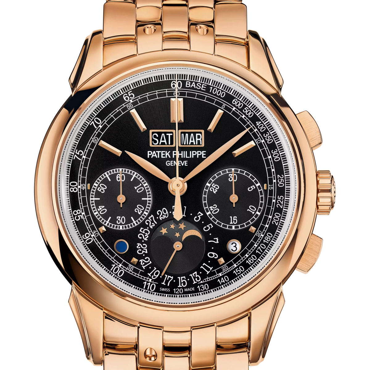 Patek Philippe Grand Complications Chronograph Perpetual Calendar 18kt Rose Gold Black Dial Watch 5270/1R-001-4
