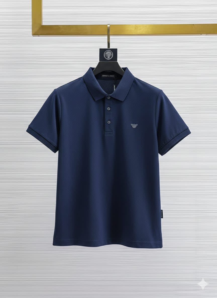 Emporio Armani Blue Cotton T-Shirt-0