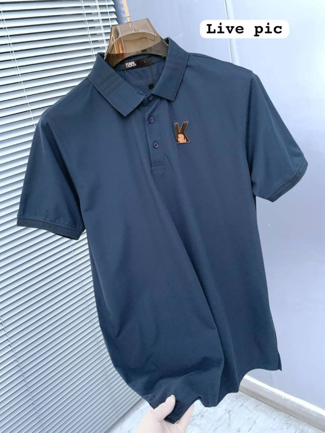 Karl Lagerfeld Blue Premium Quality T-shirt-2