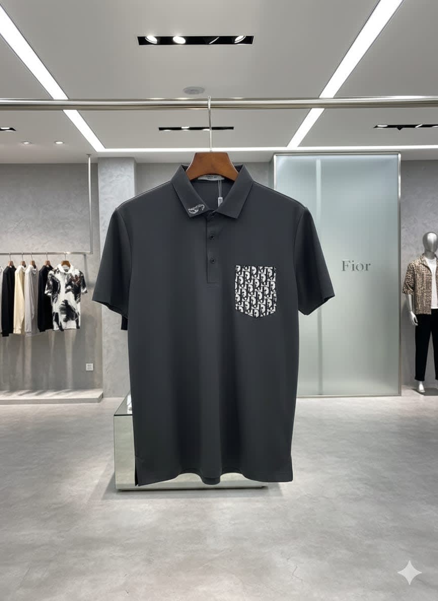 Dior Grey Premium Quality Polo T-Shirt-1