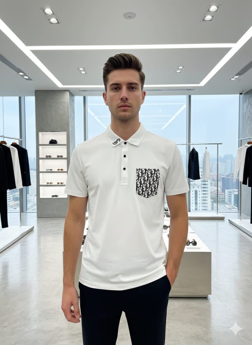 Dior White Premium Quality Polo T-Shirt-0