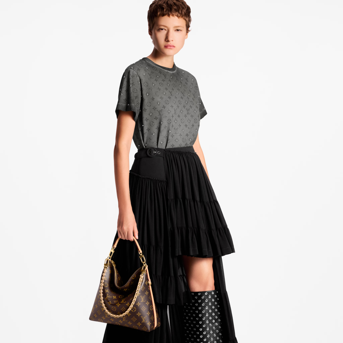 Louis Vuitton Brown Premium Quality Hobo Handbag-6