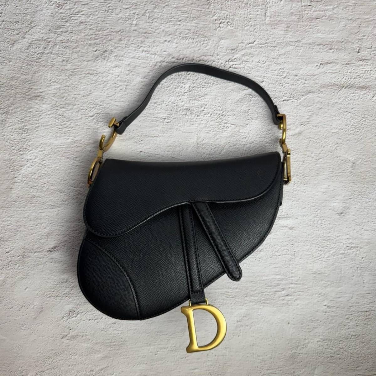 Dior Signature Black Saddle Handbag-2