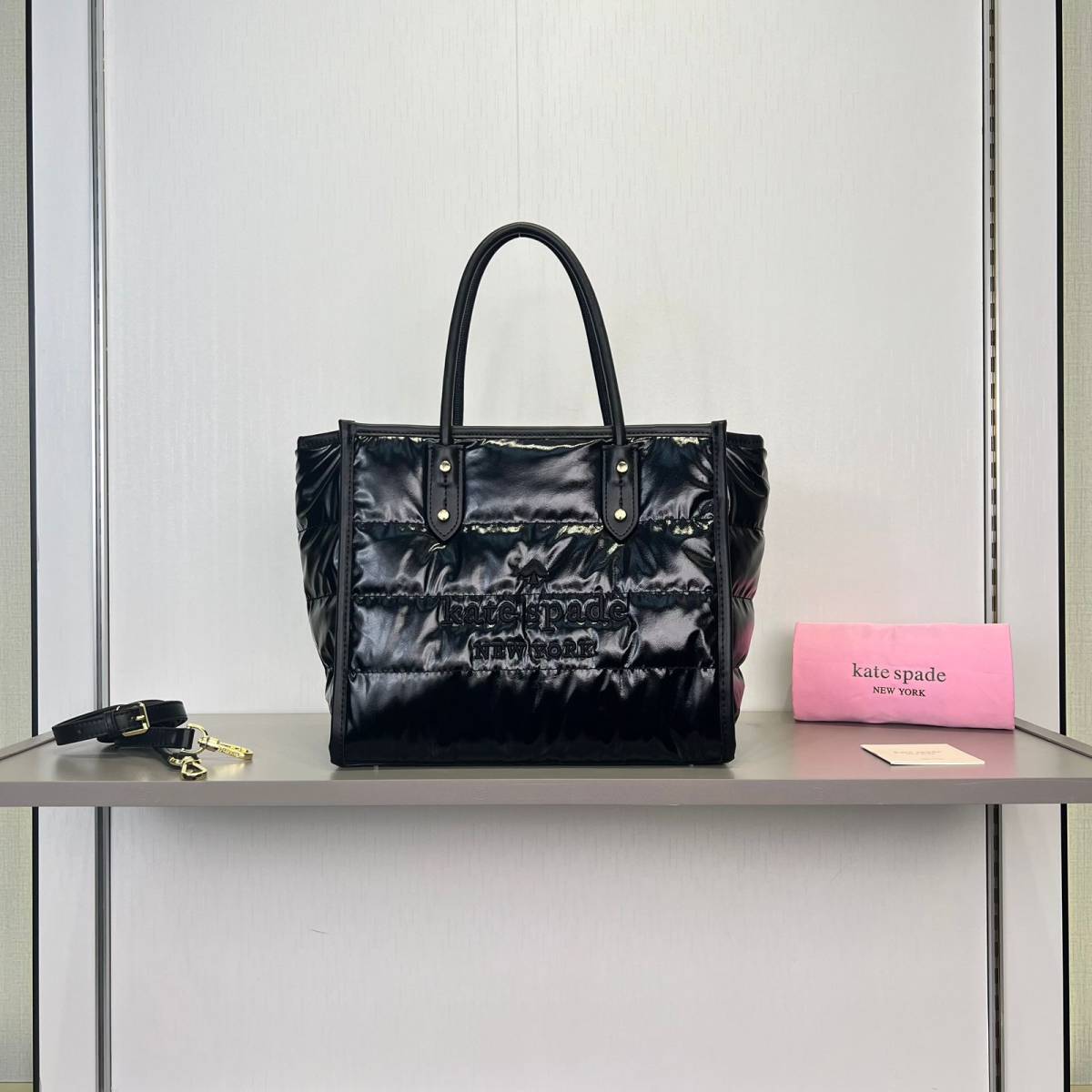 Kate Spade Ella Puffy Medium Black Tote Bag-0