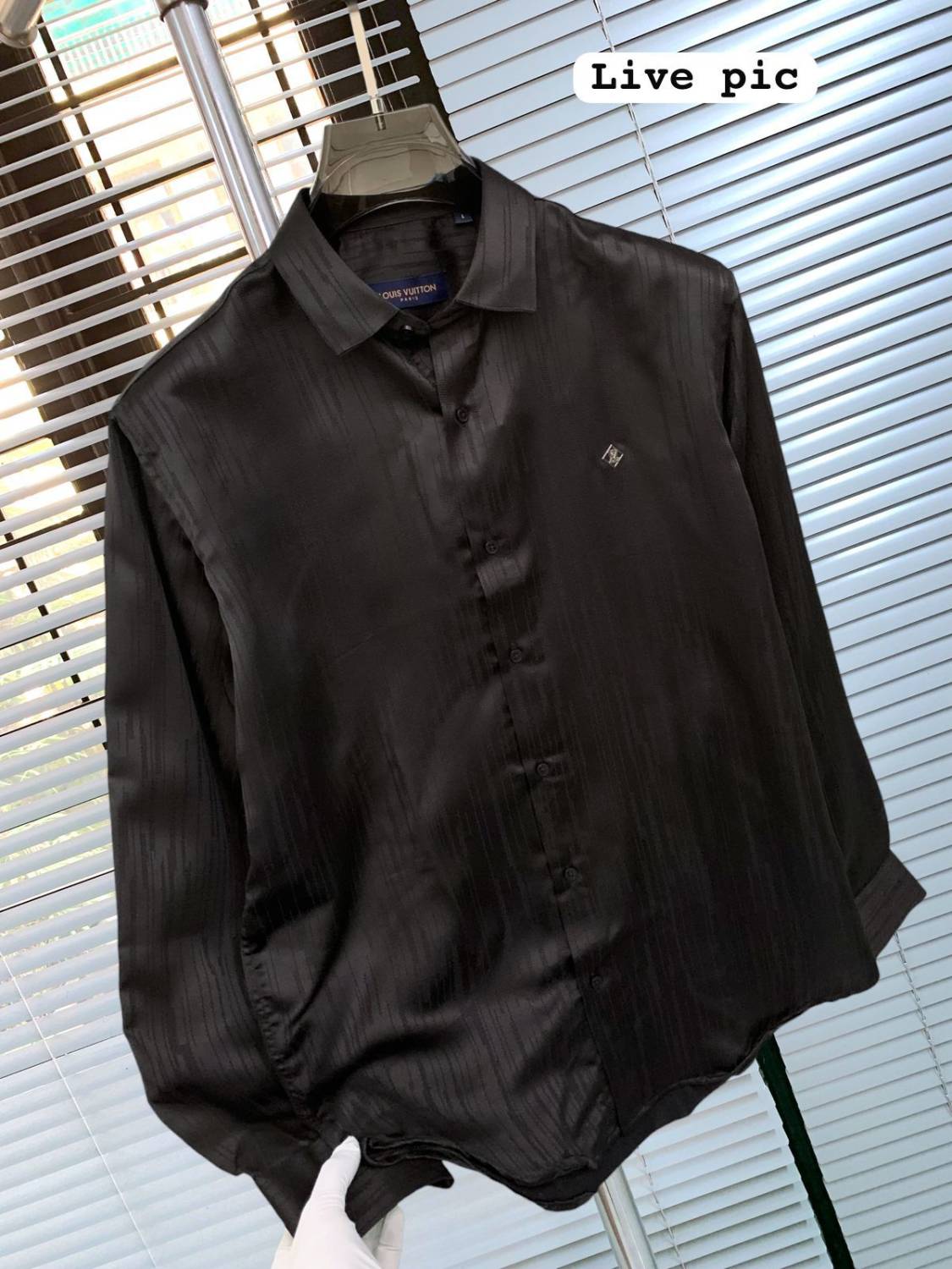 Louis Vuitton Monogram Black Premium Cotton Shirt-1