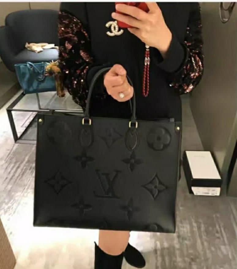 Louis Vuitton Onthego MM Black Tote Bag-0